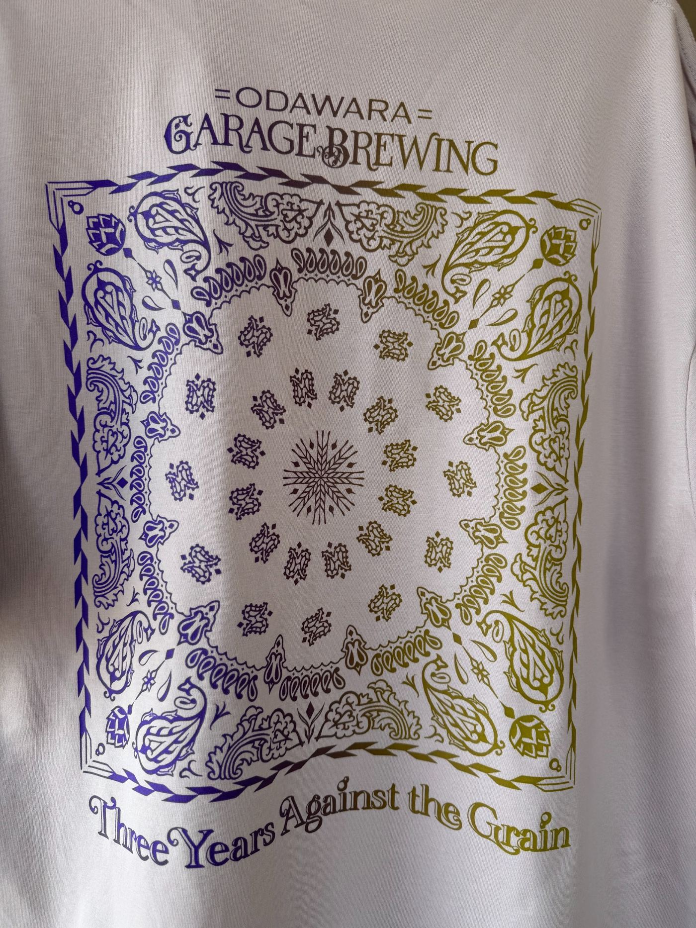 ODAWARA GARAGE BREWING Tシャツの背面プリントアップ
